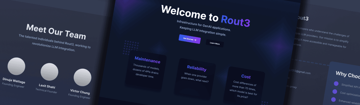 Rout3 Landing Page